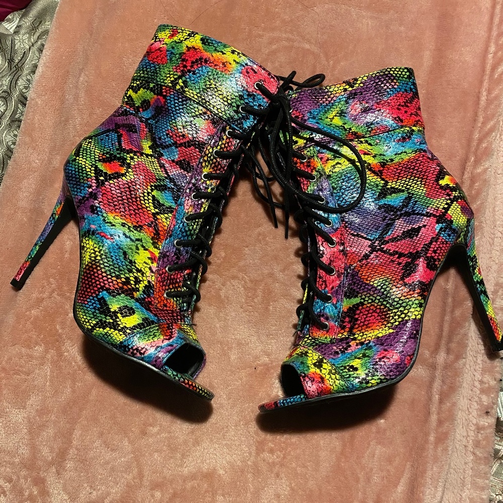 Multicolor Snake Print Bootie Stiletto’s - image 1